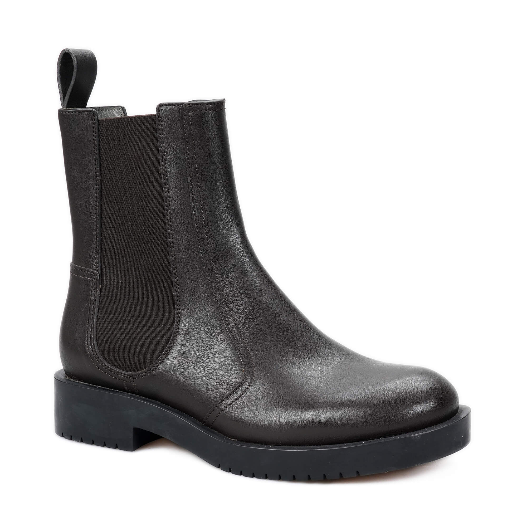 Jil Sander - Dark Chocolate Leather Ankle Boots